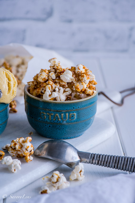 Popcorneis Mit Karamell Popcorn Savorylens