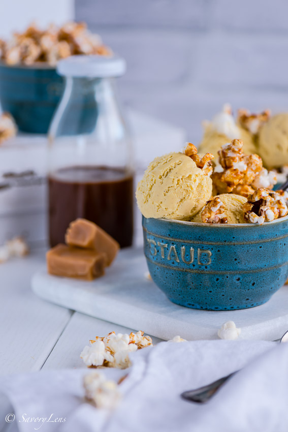 Popcorneis Mit Karamell Popcorn Savorylens