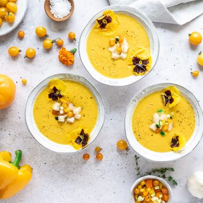 Gelbe Gazpacho – Kalte Sommersuppe für heiße Tage