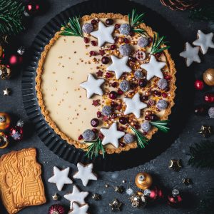 Spekulatius Panna Cotta Tarte mit Cranberries