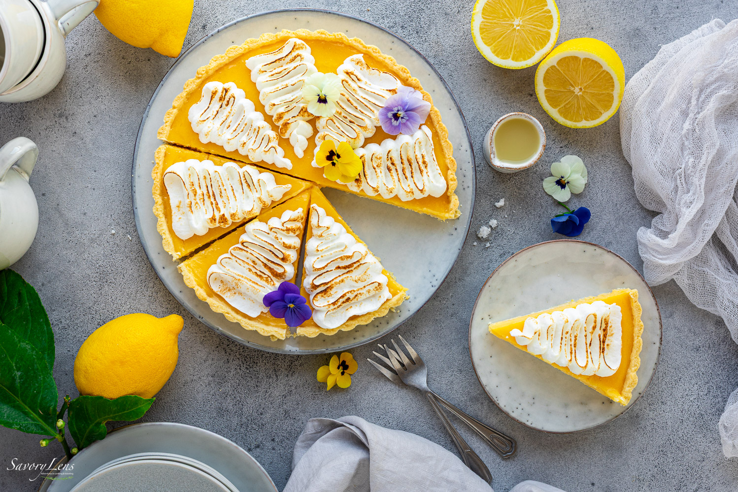 Tarte au citron - Französische Zitronentarte mit Baiser
