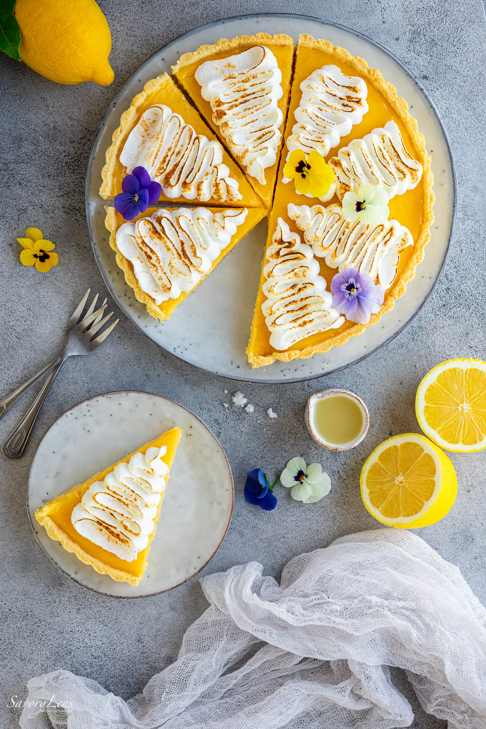 Tarte au citron - Französische Zitronentarte mit Baiser