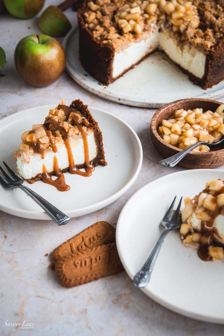 Apple Crumble Cheesecake - Herbstlicher Käsekuchen mit Äpfeln und ...