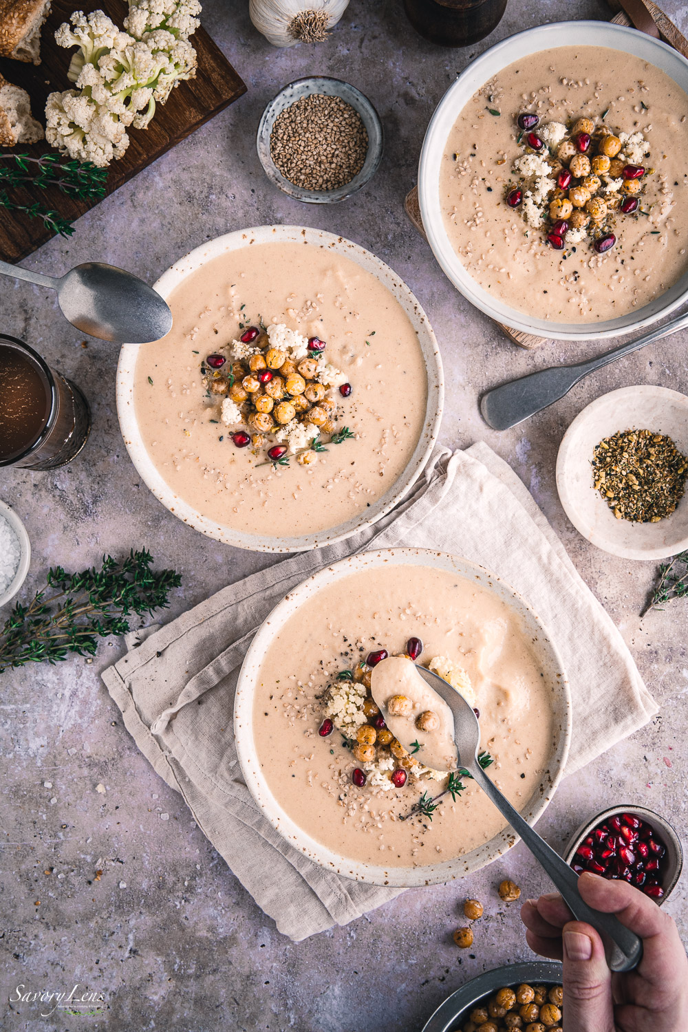 Geröstete Blumenkohlsuppe