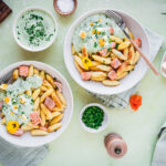 Schupfnudeln mit Grüner Soße und Lachs